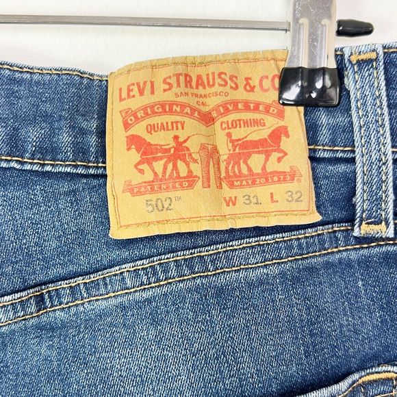 LEVI’S 502 Men's Zip Fly Tapered Blue Denim Jeans W31 L32 - Picture 6 of 11